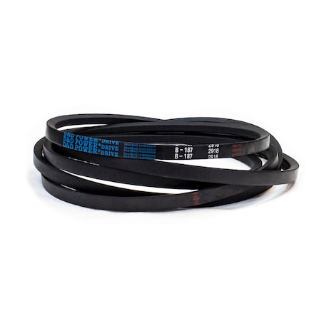 D&D B187 Classical V-Belt, 190 in Outside Length, 21/32 in Top Width, 1 Ribs B187